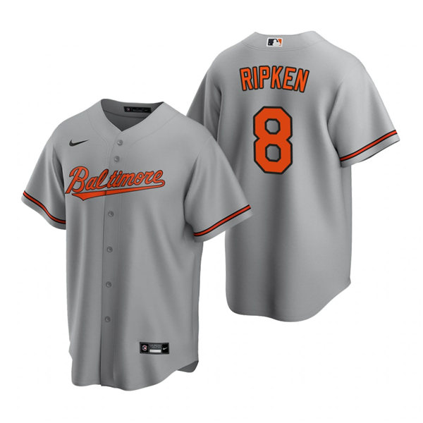 Youth Baltimore Orioles Retired Player #8 Cal Ripken Jr. Nike Gray Road Jersey