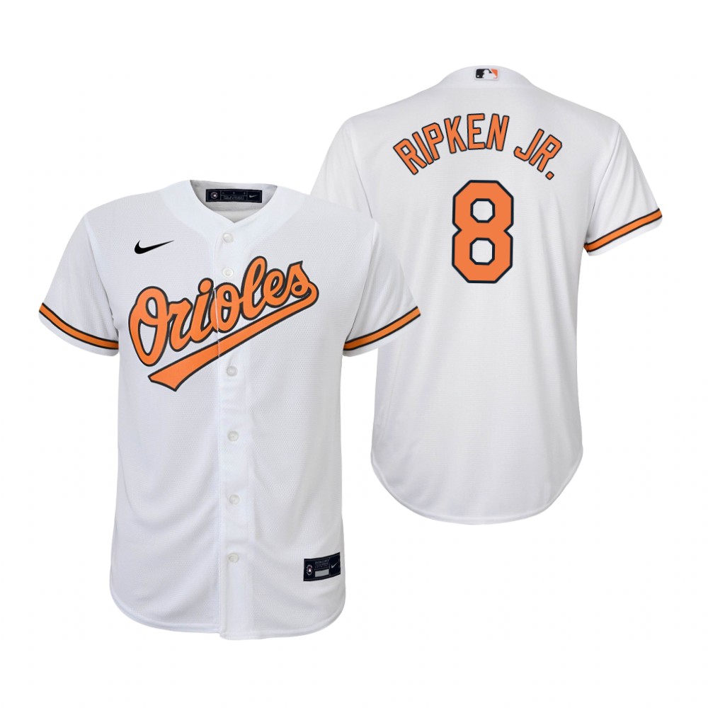 Youth Baltimore Orioles Retired Player #8 Cal Ripken Jr. Nike Home White Jersey