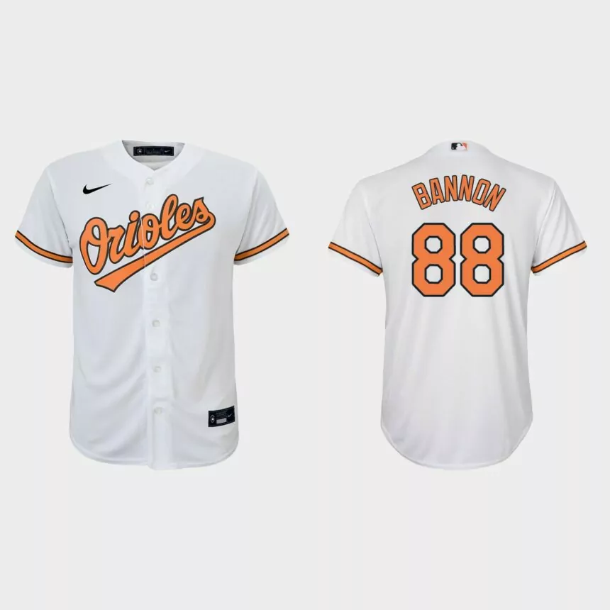 Youth Baltimore Orioles Rylan Bannon White Replica Home Jersey