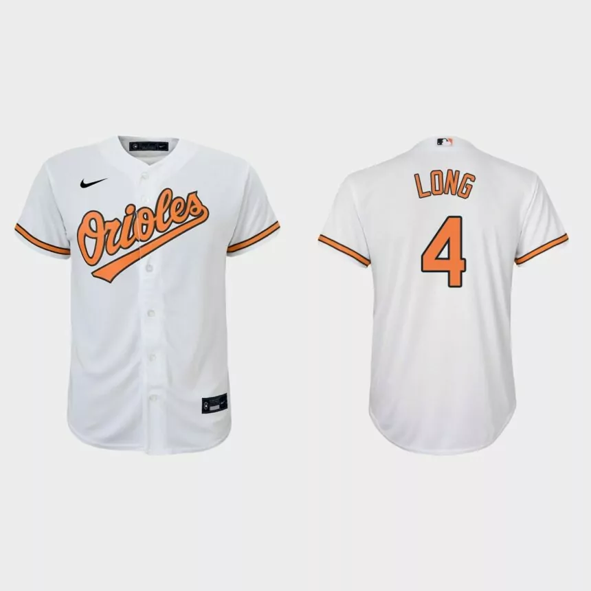 Youth Baltimore Orioles Shed Long Jr. White Replica Home Jersey