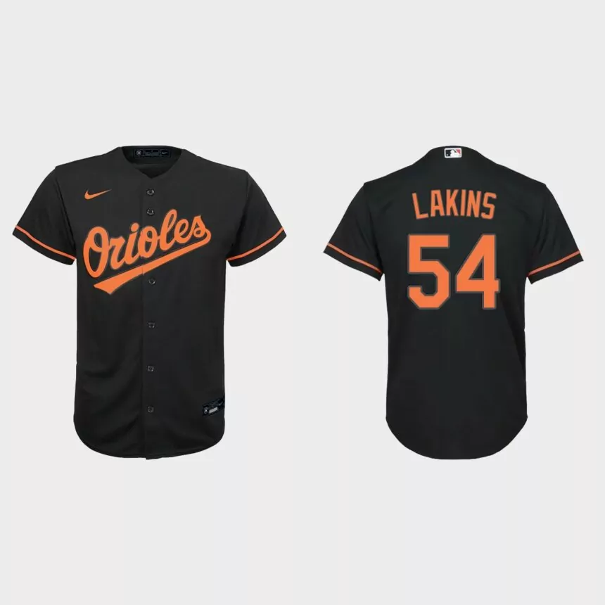 Youth Baltimore Orioles Travis Lakins Black Replica Alternate Jersey