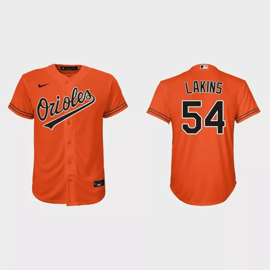 Youth Baltimore Orioles Travis Lakins Orange Replica Jersey