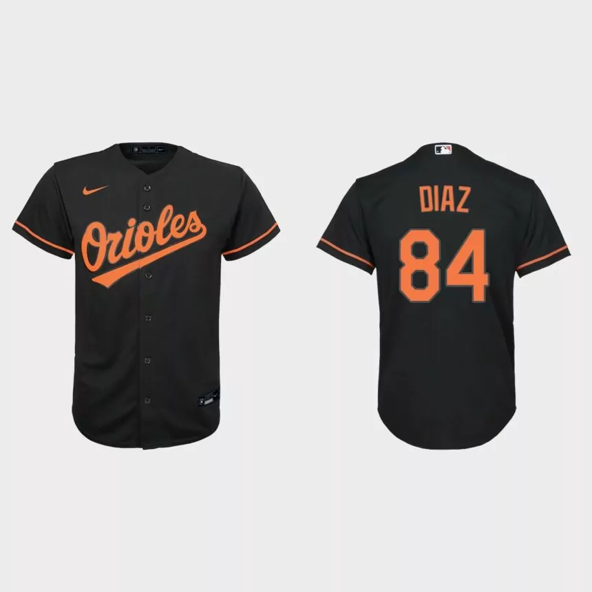 Youth Baltimore Orioles Yusniel Diaz Black Replica Alternate Jersey