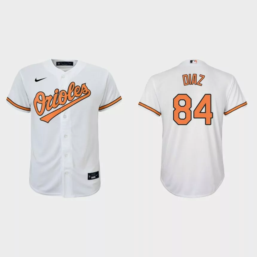 Youth Baltimore Orioles Yusniel Diaz White Replica Home Jersey