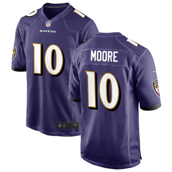 Youth Baltimore Ravens #10 Jaylon Moore Nike Purple Vapor Limited Player Jersey