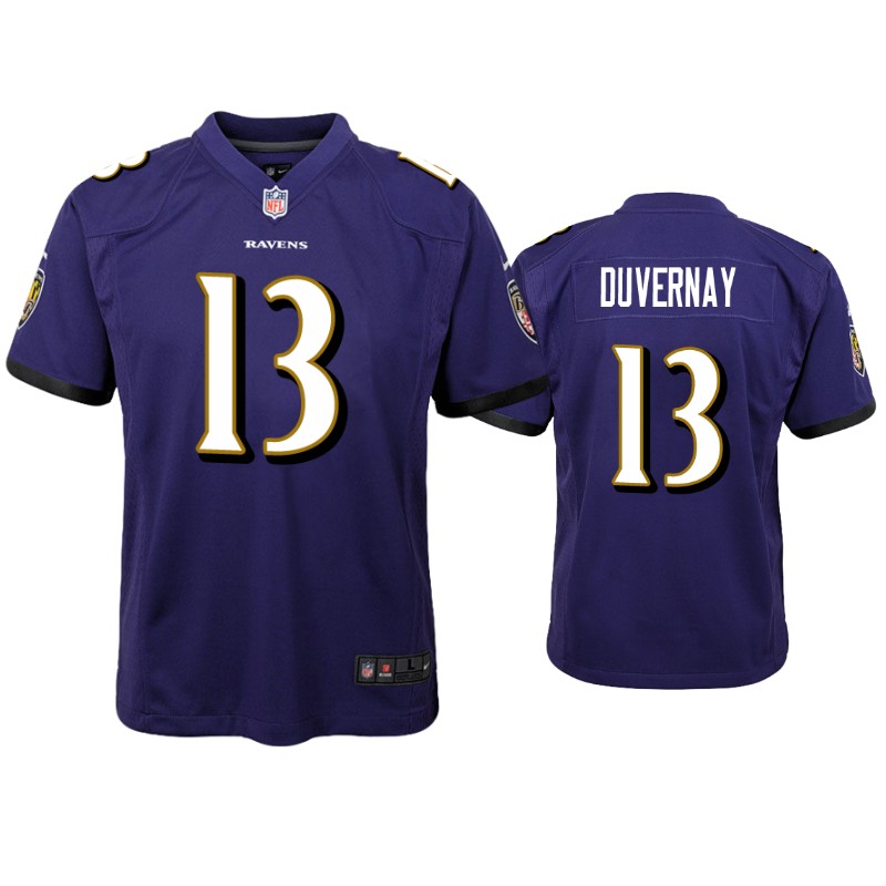 Youth Baltimore Ravens #13 Devin Duvernay Nike Purple Limited Jersey