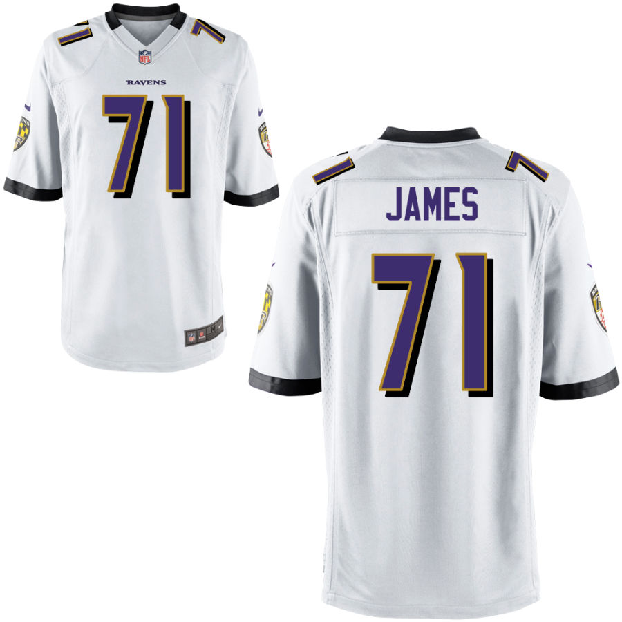 Youth Baltimore Ravens #71 Ja'Wuan James Nike White Limited Jersey
