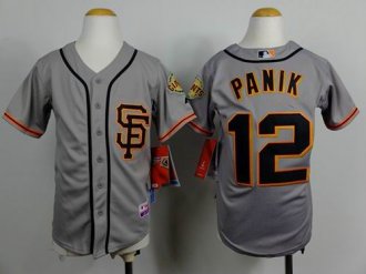 Youth Baseball Giants #12 Joe Panik Grey Road 2 Cool Base Stitched Jersey