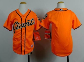 Youth Baseball Giants Blank Orange Alternate Stitched Jersey