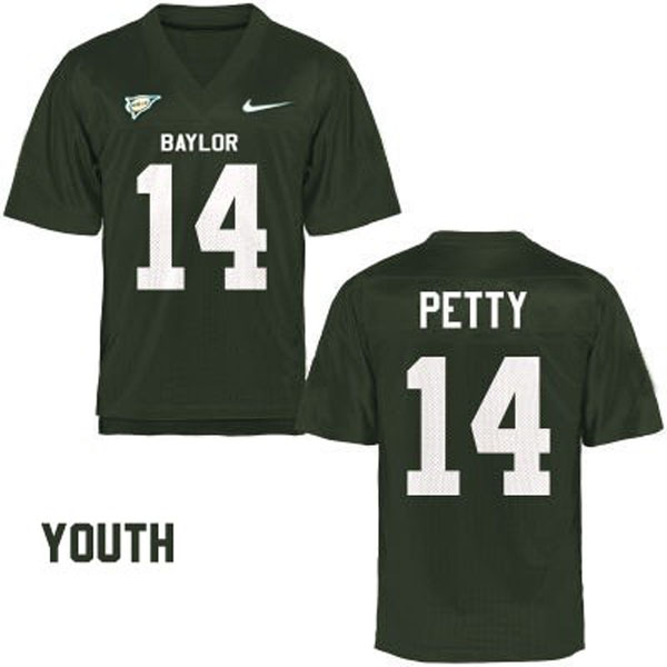 Youth Baylor Bears #14 Bryce Petty Green Football Jersey