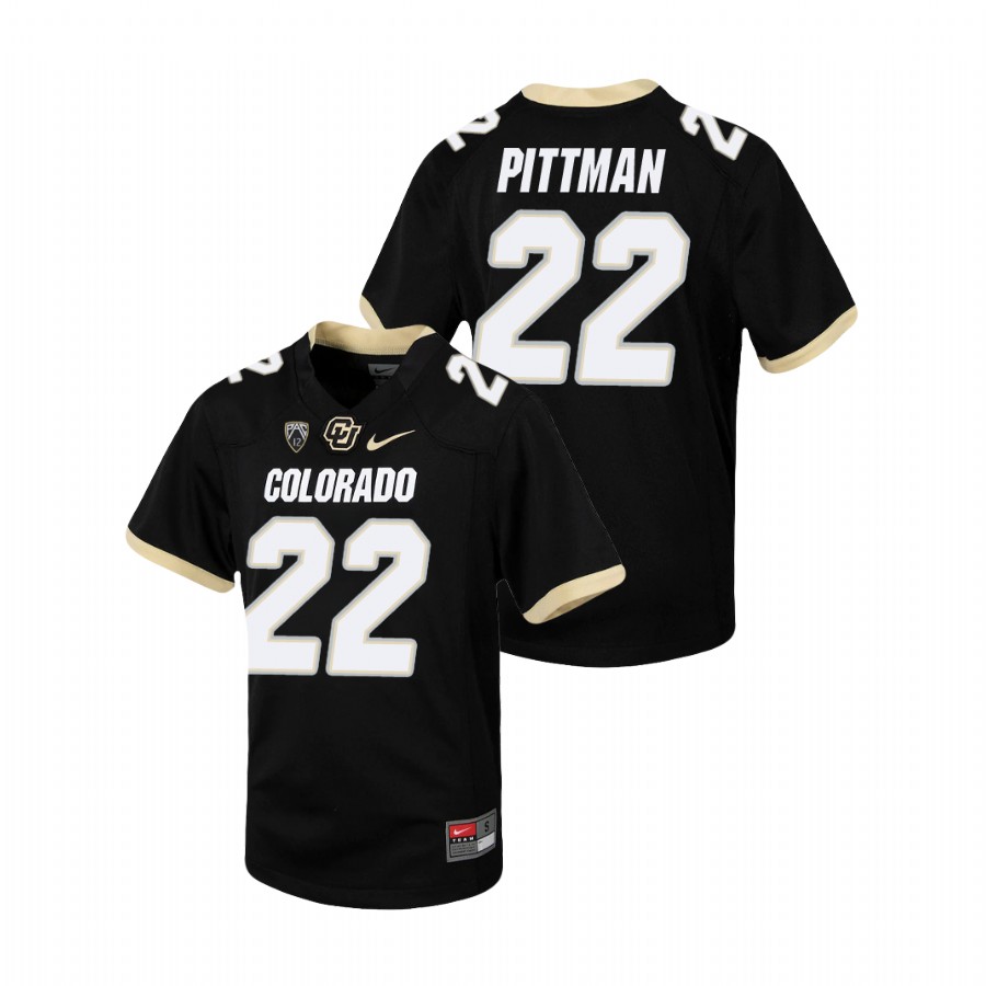 Youth Black Colorado Buffaloes Toren Pittman Replica Football Jersey