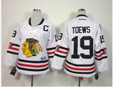 Youth Blackhawks #19 Jonathan Toews White 2015 Winter Classic NHL Jersey