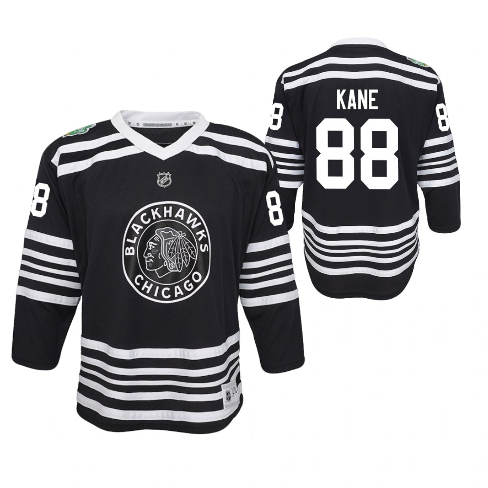 Youth Blackhawks #88 Patrick Kane Black Winter Classic Replica Player Jersey