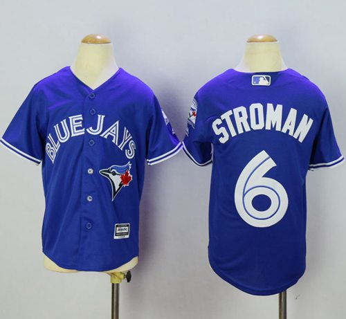 Youth Blue Jays #6 Marcus Stroman Blue Cool Base Stitched MLB Jersey