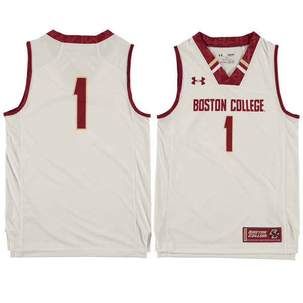Youth Boston College Eagles #1 White Basketball Jersey