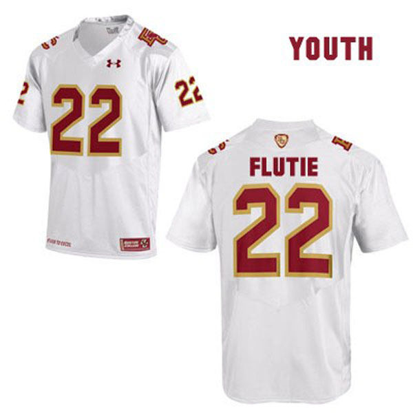 Youth Boston College Eagles #22 Doug Flutie White Football Jersey
