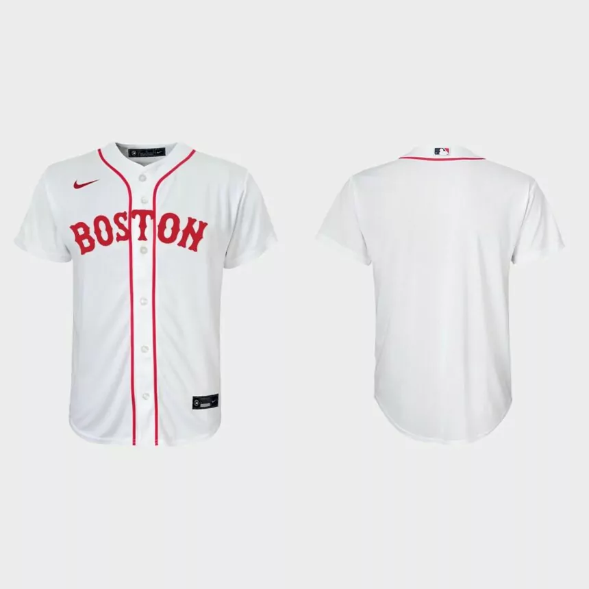 Youth Boston Red Sox # White 2021 Patriots’ Day Replica Jersey
