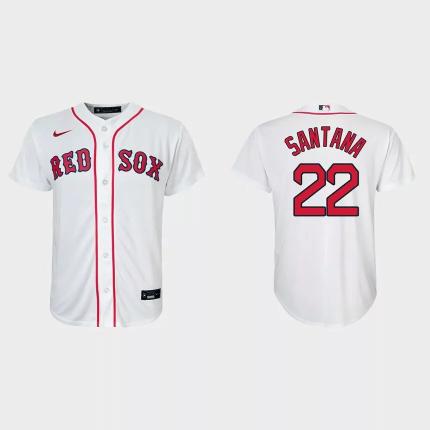 Youth Boston Red Sox #22 Danny Santana White Replica Home Jersey