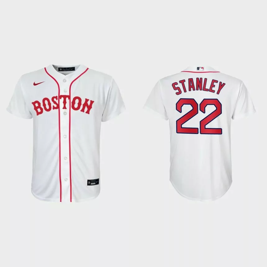 Youth Boston Red Sox #22 Mike Stanley White 2021 Patriots’ Day Replica Jersey