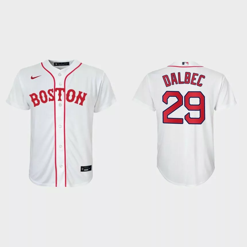 Youth Boston Red Sox #29 Bobby Dalbec White 2021 Patriots’ Day Replica Jersey