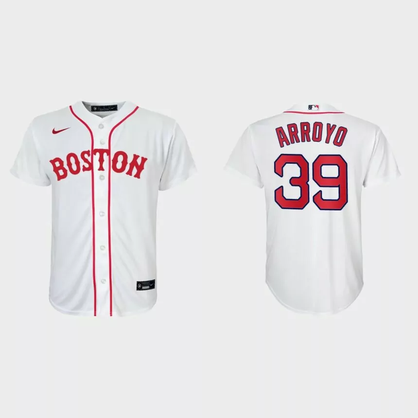 Youth Boston Red Sox #39 Christian Arroyo White 2021 Patriots’ Day Replica Jersey