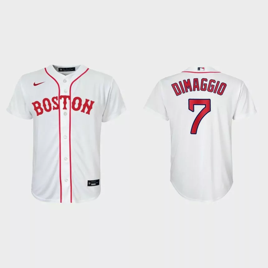 Youth Boston Red Sox #7 Dom DiMaggio White 2021 Patriots’ Day Replica Jersey
