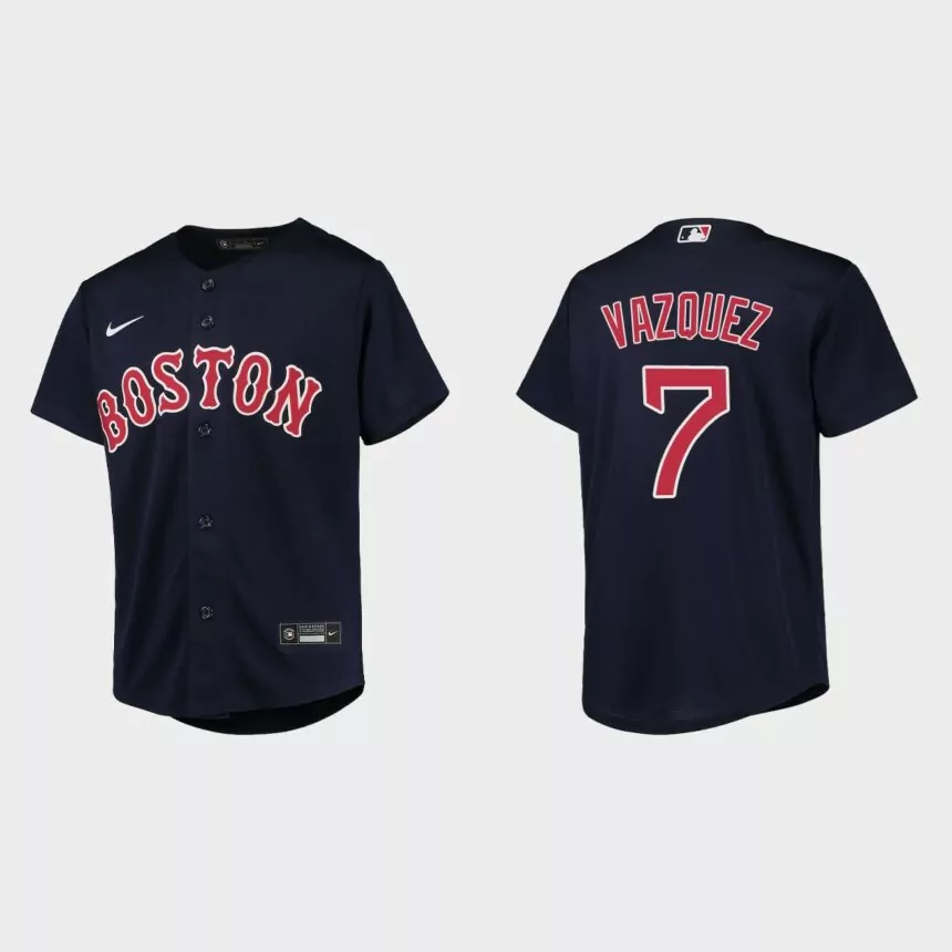 Youth Boston Red Sox Christian Vazquez Navy Replica Jersey