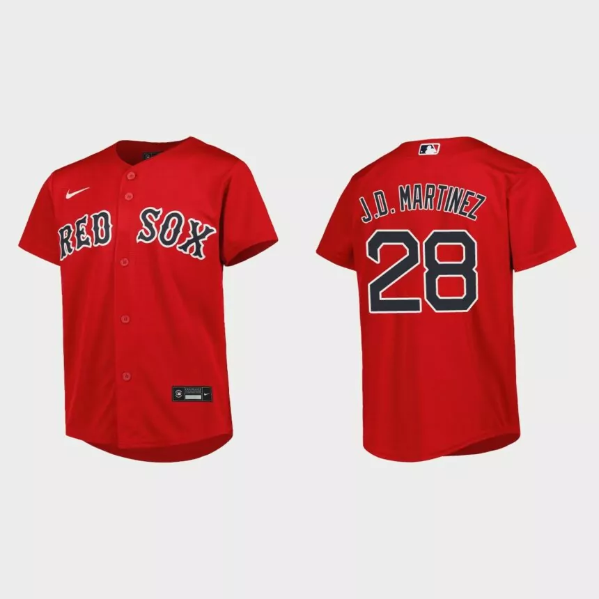 Youth Boston Red Sox J.D. Martinez Red Replica Alternate Jersey