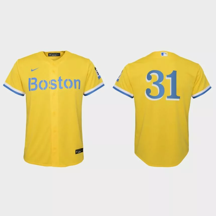Youth Boston Red Sox Jake Diekman Gold Light Blue City Connect Replica Jersey