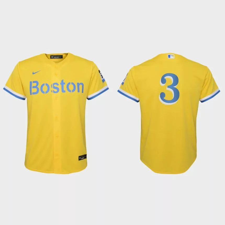 Youth Boston Red Sox Reese McGuire Gold Light Blue City Connect Replica Jersey