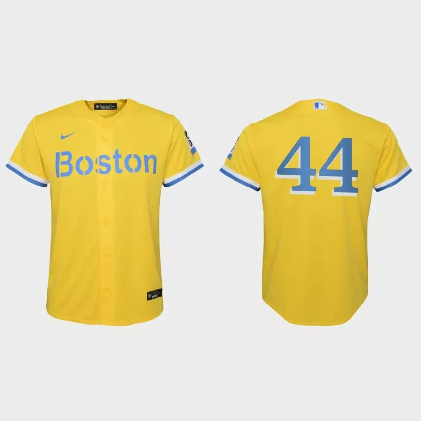 Youth Boston Red Sox Rich Hill Gold Light Blue City Connect Replica Jersey