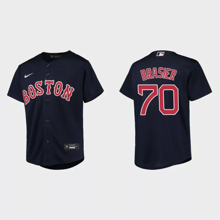 Youth Boston Red Sox Ryan Brasier Navy Replica Jersey