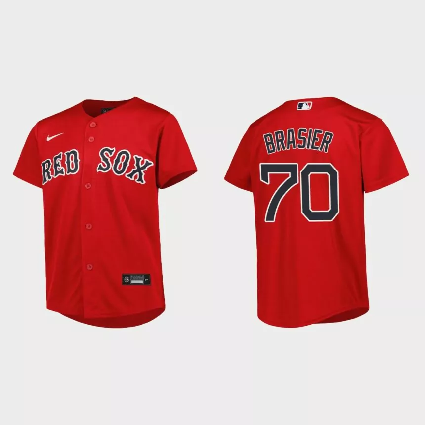 Youth Boston Red Sox Ryan Brasier Red Replica Alternate Jersey