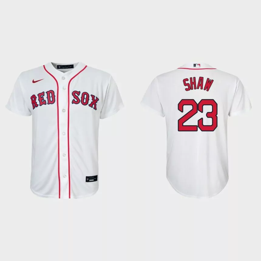 Youth Boston Red Sox Travis Shaw White Replica Home Jersey