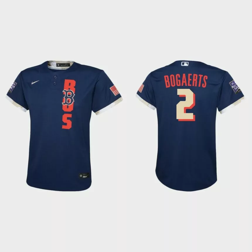 Youth Boston Red Sox Xander Bogaerts Navy 2021 MLB All-Star Game Jersey