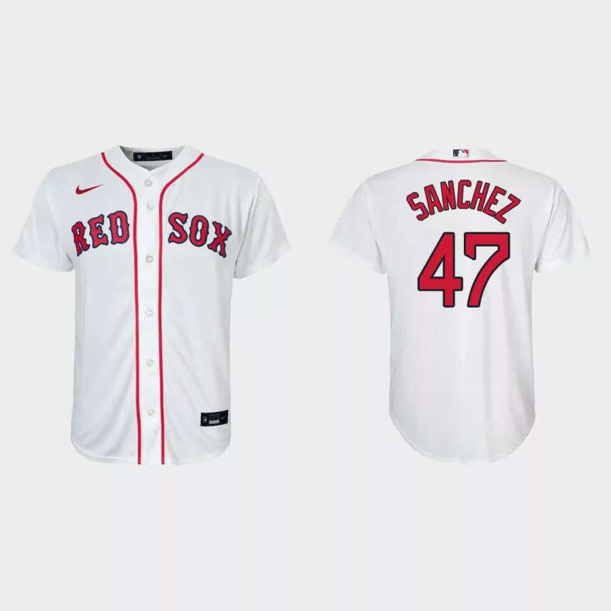 Youth Boston Red Sox Yolmer Sanchez White Replica Home Jersey