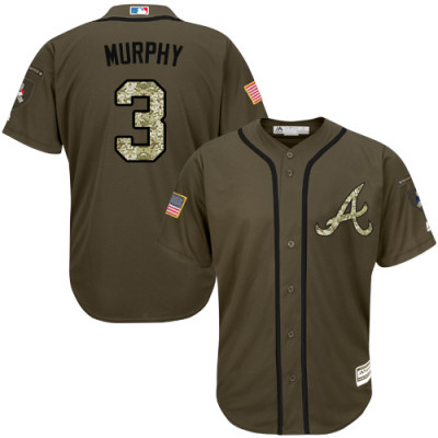 Youth Braves #3 Dale Murphy Green Salute To Service Jersey