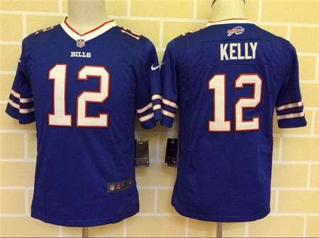 Youth Buffalo Bills #12 Jim Kelly Royal Blue Team Color 2013 NFL Nike Game Stitched Jersey