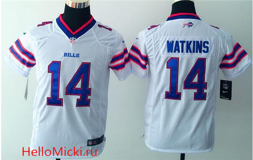 Youth Buffalo Bills #14 Sammy Watkins White Road NFL Nike Game Stitched Jersey