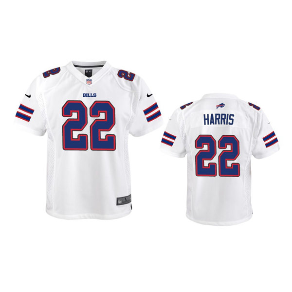 Youth Buffalo Bills #22 Damien Harris Nike White Away Limited Jersey