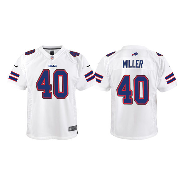 Youth Buffalo Bills #40 Von Miller Nike White Limited Jersey