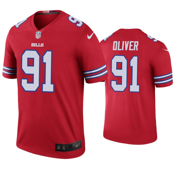 Youth Buffalo Bills #91 Ed Oliver Nike Red Color Rush Jersey