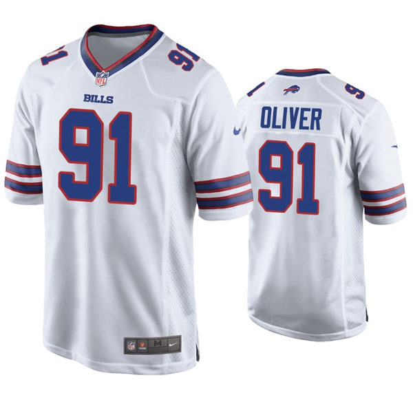 Youth Buffalo Bills #91 Ed Oliver Nike White Limited Jersey
