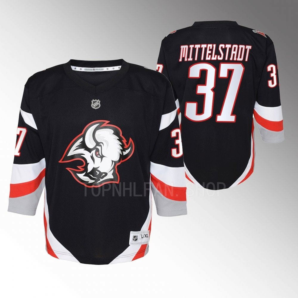 Youth Buffalo Sabres Casey Mittelstadt 2022-23 Goathead Alternate Replica Player Jersey