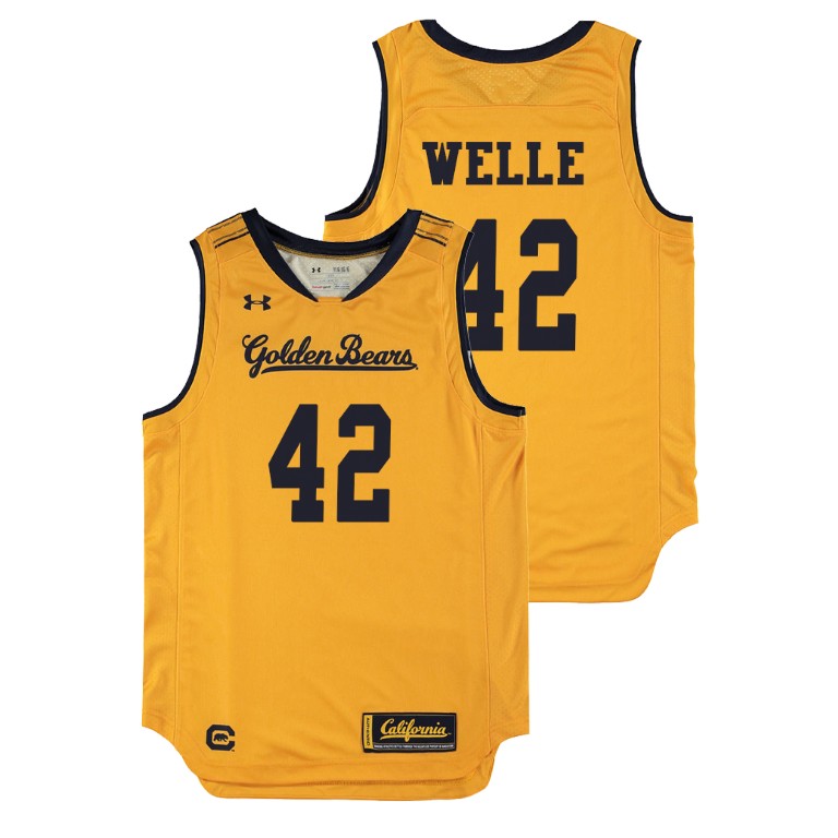 Youth California Golden Bears Gold Cole Welle College Basketball Replica Jersey