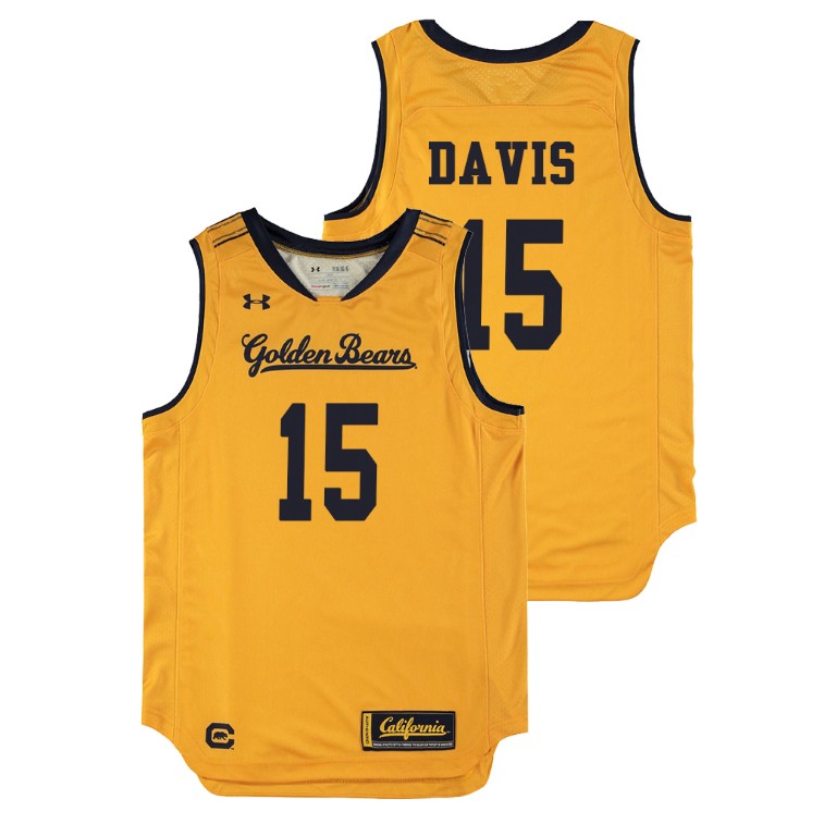Youth California Golden Bears Gold Roman Davis College Basketball Replica Jersey