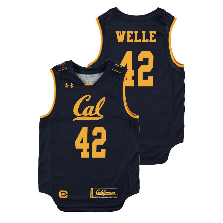 Youth California Golden Bears Navy Cole Welle College Basketball Replica Jersey