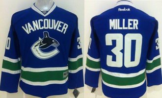 Youth Canucks #30 Ryan Miller Blue Stitched NHL Jersey