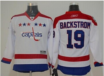 Youth Capitals #19 Nicklas Backstrom White 2011 Winter Classic Vintage NHL Jersey