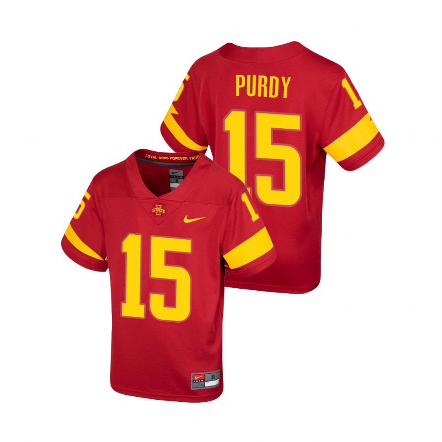 Youth Cardinal Iowa State Cyclones Brock Purdy Untouchable Football Jersey
